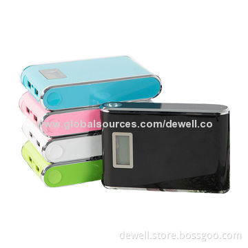Mobile Power Banks, 4,800mAh Capacity with LED Light and LCD Display